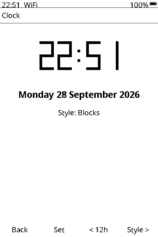 Blocky digital clock face