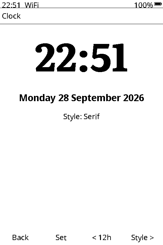Serif clock face
